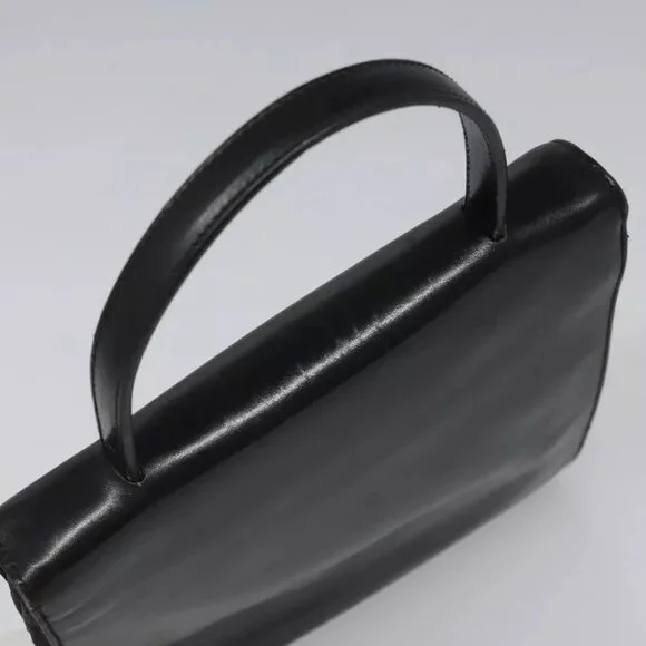 PRADA Hand Bag Nylon Leather Black Auth